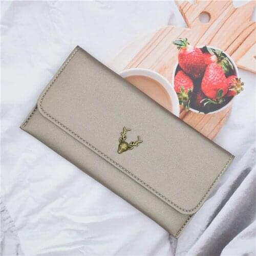 Women Wallet Red/blue/gray/purple Long Female Purse PU Leather Ladies Wallets Hasp Cellphone Bag 2021 Card Holder