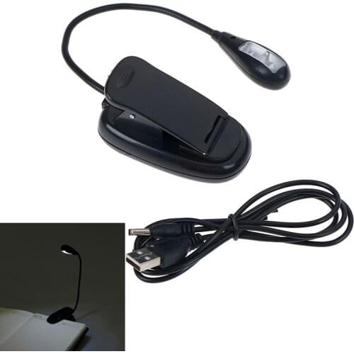 1Set New LED Clip Type Reading Lamp With USB Rechargeable Double Light Reading Bedside Colors Eye Care Brightness Clamp Light
