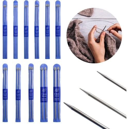 1Set Single Pointed Knitting Needle Hat Scarf DIY Hand Sewing Accessory 35cm Long Sweater Weaving Needle