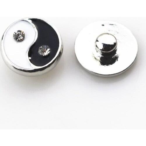 10pcs/lot Enamel YINGYANG Snap Buttons Diy 12mm Snap Jewelry Pendants Bracelet&Bangles Snaps Necklace Charms