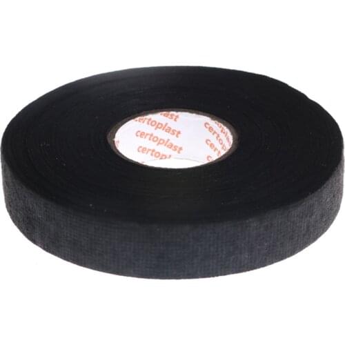 19mmx25m Black Universal Flannel Automotive Cloth Fabric Tape Wiring Harness Flannelet Glue High Temperature Tape Whosesale