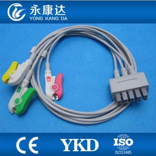 3pcs/pack GE-marqutte 3-lead ECG cable and leadwires with IEC clip for patient monitor with CE&ISO13485,medical TPU