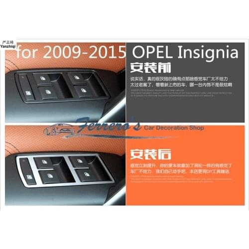 4pcs car stickers of window lift panel decation for 2009-2015 OPEL Insignia / for vanxhall Insignia
