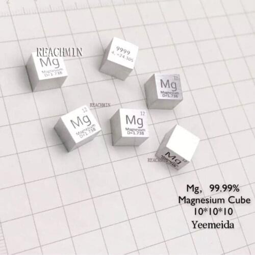 99.99% High Purity Mg Magnesium Metal 1.64g Carved Element Periodic Table 10mm Cube