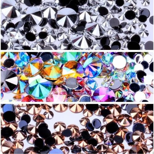Acrylic Rhinestones 4mm 5mm 6mm 10mm And Mix Sizes 3 Colors Flatback Pointed Glue On Diamond DIY Backpack Nail Art Decorations