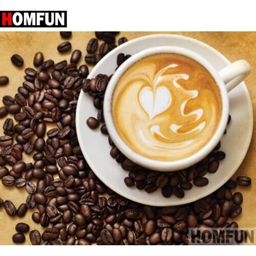 HOMFUN Full Square/Round Drill 5D DIY Diamond Painting "Coffee cup" Embroidery Cross Stitch 3D Home Decor Gift A11645
