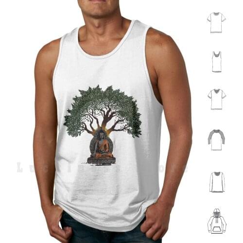 Buddha Under Bodhi Tree tank tops vest sleeveless Buddha Buddhism Yoga Bodhisatva Bodhi Tree