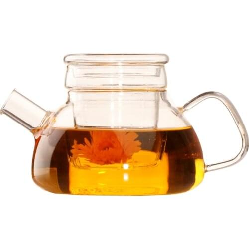 600ml / 21 fl.oz Blooming Tea, Loose Leaf Tea Pot with Glass Strainer Microwavable, Stovetop Safe Teaset Kettle