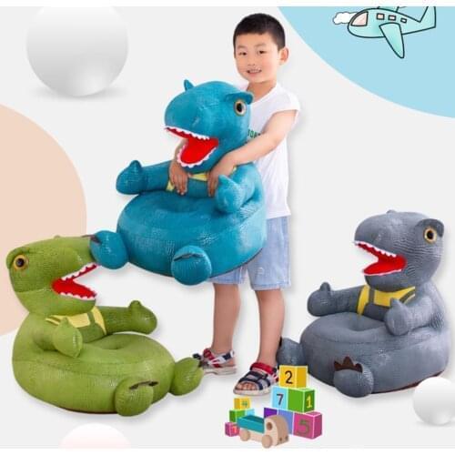 Childrens Dinosaur Sofa Kids Baby Support Seat Sit Up Soft Chair Cushion Sofa Plush Pillow Toy Bean Bag Sofa Seat