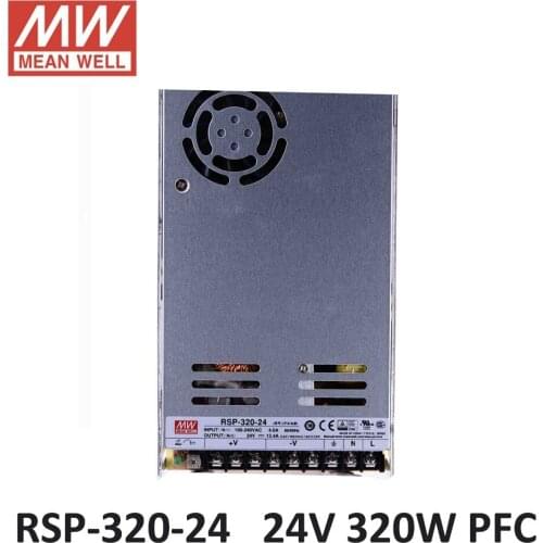 Meanwell 24V 13.4A PFC led power supply RSP-320-24 Switching Power Supply Driver for LED Strip AC 86-264V Input to DC 24V UL