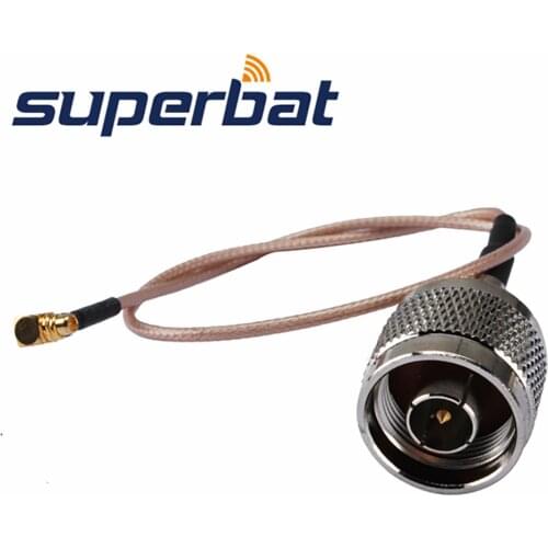 Superbat MMCX Right Angle Plug to N Straight Plug Pigtail Cable Antenna Feeder Cable Assembly RG316 30cm