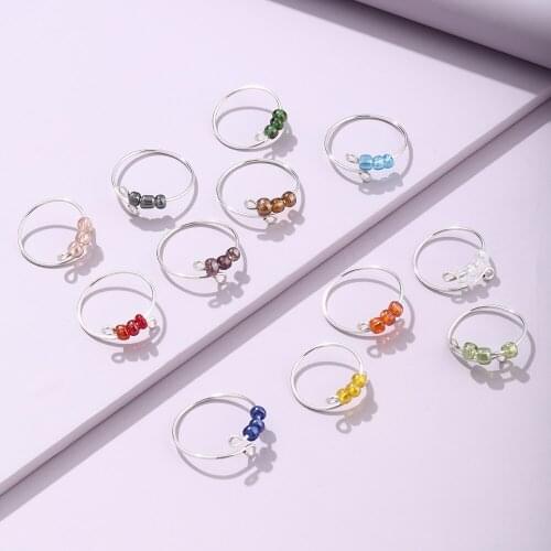 VG 6YM New Multiple Colour Round Sphere Ladies Ring Same Paragraph Womens Birthday Present Jewelry Dropshipping Gifts