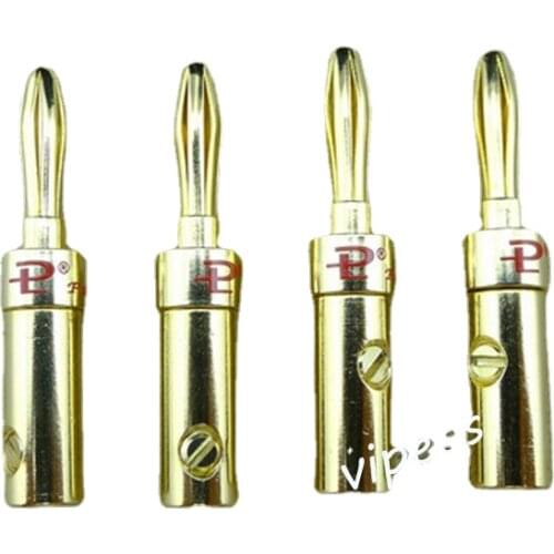 8pcs Pailiccs banana plug copper gold plated banana head speaker cable connector/adapter
