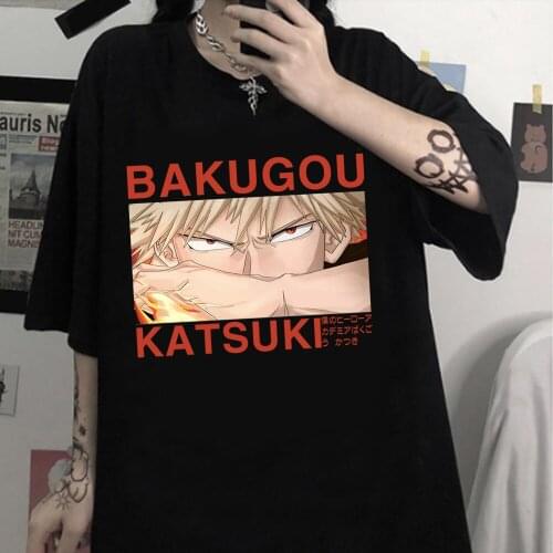 Anime Eyes Cool T-shirt Men Women Funny Bakugou Katsuki Hip Hop Top Tees Male My Hero Academia Fashion Short Sleeve T-shirt