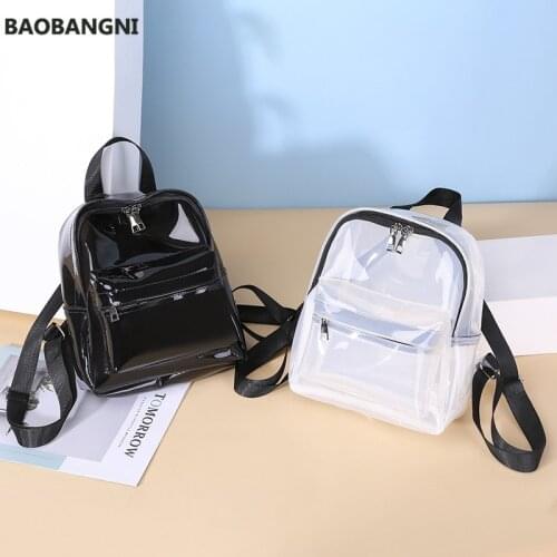 Mini Backpack PVC Waterproof Transparent School Bag Backpacks for Women Large-capacity All-match Woman Pure Color Bag