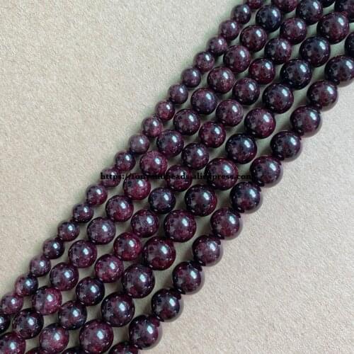 Natural Stone B Quality Dark Red Garnet Round Loose Beads 15" Strand 4 6 8 10 12 MM Pick Size For Jewelry Making