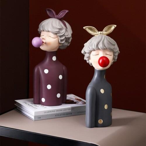 Nordic Style Cute Bubble Girl Resin Ornaments, Creative Light Luxury Living Room Desktop Decorations, Birthday Gifts