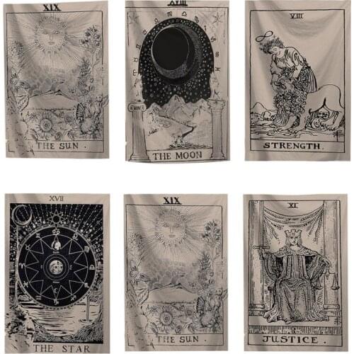 New 11 Mandala Tapetry Wall Hanging Tarot Witchcraft Beach Towel Sun Moon Tapetrie Boho Home Art Pychedelic Decor