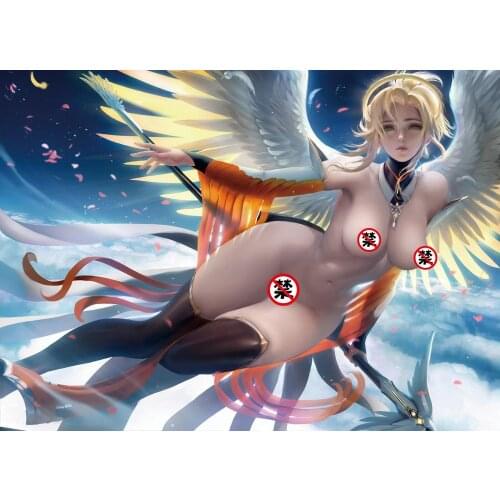 Printed silk or canvas OW sexy lady mercy art poster 16x24 24x36 inch custom living room bedroom home art wall picture