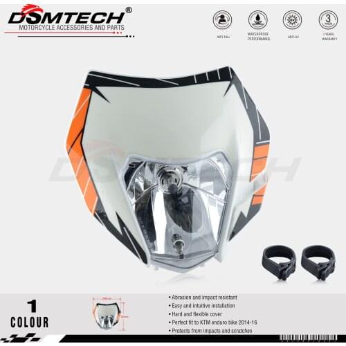 DSMTECH Headlight Headlamp With Sticker For KTM SX F EXC XCF SMR 2014 2015 2016 Motorcycle Dirt Bike MX Enduro Supermoto
