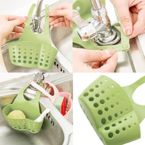 Portable Basket Home Kitchen Hanging Drain Basket Bag Bath Storage Tools Sink Holder Storage Baskets Kitchen Storage Accessory