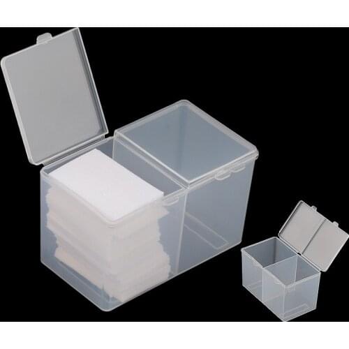 1PCs Transparent Clear Nail Art Compartments Holder Organizer Container Gel Polish Remover Cleaning Cotton Pad Swab Storage Box