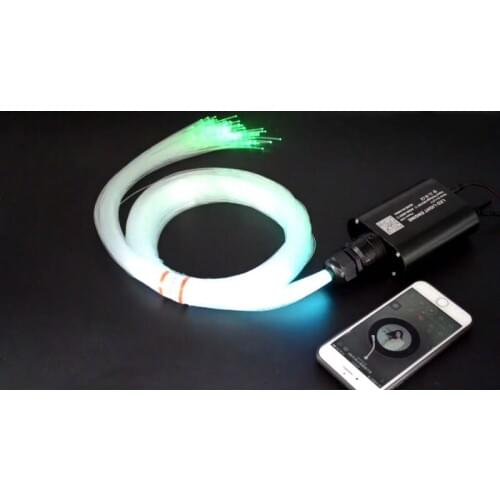 RGBW Fiber Optic Light Engine Smart APP Control&28key Musical Audio Remote Controller 12W+Cable KIT for Car Ceiling Sky DIY Star