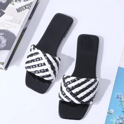 Woman Sandals Braided Leather Designer Luxury Sandals Flip Flop Women High Quality Ladies Slippers Summer Shoes Sandalias 2021
