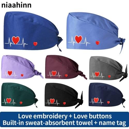 Unisex Lab Practice Cap Dental Clinic Work Hats Adjustable Surgical Scrub Hat Pet Veterinary Surgery Nursing Caps Pharmacy Caps