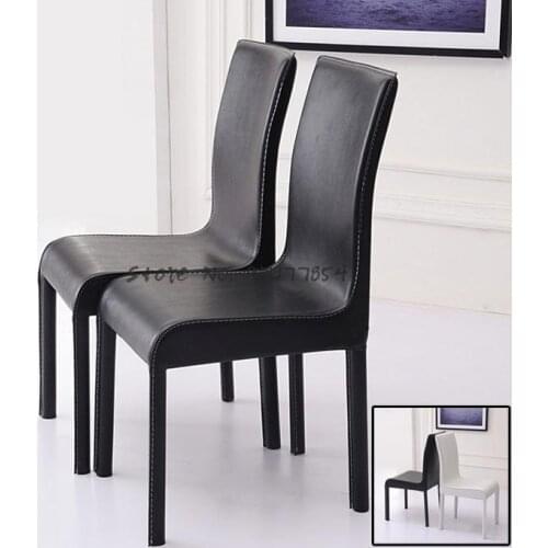 Special offer fashion simple modern leather dining chair hotel restaurant dining table and chair office home black and white sto