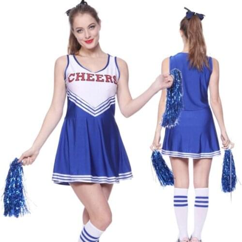 Ladies Girls High School Sport Games Cheerleader Dress Uniform Cheer Girl Costume