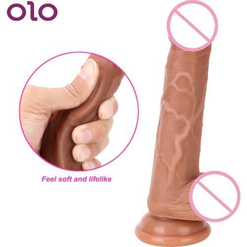OLO G Spot Vagina Stimulator Realistic Penis For Woman Double-deck Silicone Dildo With Suction Cup Female Masturbation