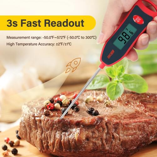 INKBIRD BG-HH1D Foldable Kitchen Tool Instant Readout BBQ Meat Thermometer with Backlight for Kitchen Grill Kitchen Utensil Tool