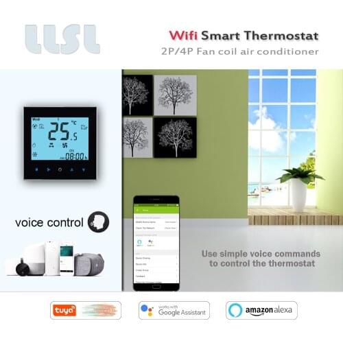 95-240VAC 24VACh tuya wifi heating cooling thermostat Two/Four tube FCU Air Conditioning Fan Coil Unit thermostat