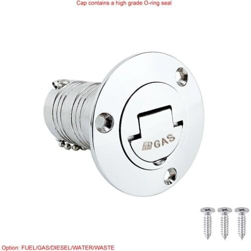 Universal Boat Gas Filler Keyless Cap 1-1/2" Silver Replacement Cap Boat Hardware
