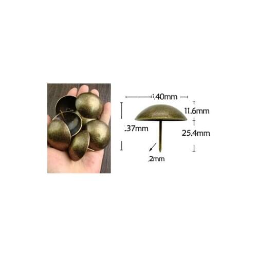 40*37mm Thickened foam sofa nail antique copper big head nail soft bag antique drawing door nail round head decoration