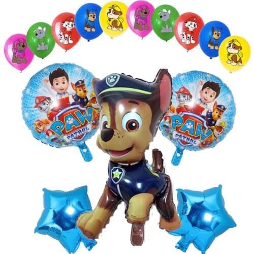 Paw Patrol Foil Balloons Chase Skye Rubble Patrulla Canina Figure Balloon Boys Girls Birthday Party Deco Gift Toys For Children