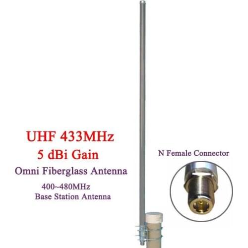 433MHz omni fiberglass antenna UHF400-480MHz base station antenna radio antenna N Female connector outdoor roof monitor antenna