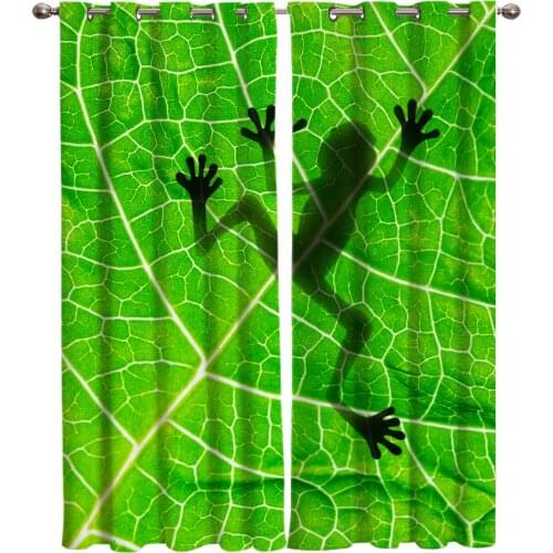 Frog Shadow Leaf Plant Natural Window Curtains Curtains for Living Room Decorative Items Living Room