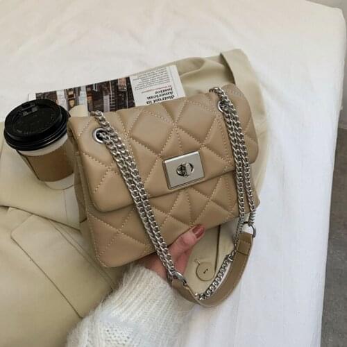 Vintage Chain Designer PU Leather Crossbody Bags For Women 2021 Winter Womens Trend Handbags Branded Trending Cross Body Bag