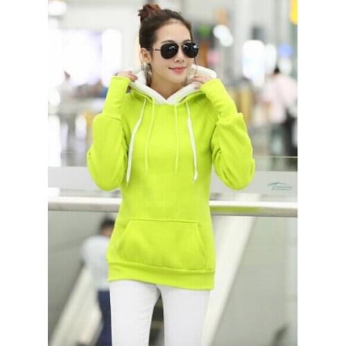 Autumn Hoodies Women double layer hooded set long-sleeve pullover Fleece Warm Moleton Feminino Winter Coat Camisolas 4color