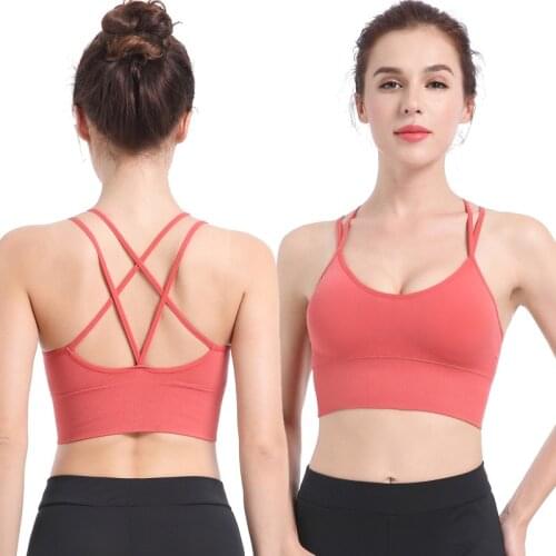 Women Cross No Steel Ring Sports Bras Quick Drying Shockproof Fitness Plus Size Yoga Workout Tops Ladies Underwear Bralette I02