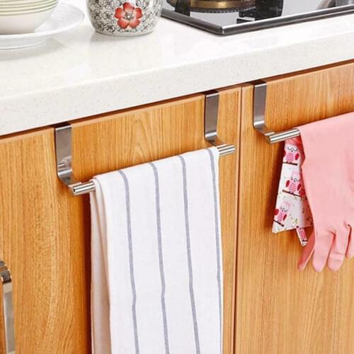 1pc Kitchen supplies towel storage stainless steel towel storage rack convenient for household storage sundries storage rack