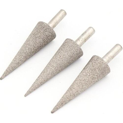 1pcs Brazed Diamond Grinding Head 6.0mm Shank Grinding Needle Bits Burrs for Metal Stone Jade Engraving Carving Tools