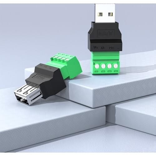 1Pcs USB Female to Screw Connector USB Plug With Shield Connector USB2.0 Female Jack USB Female to Screw Terminal Plug