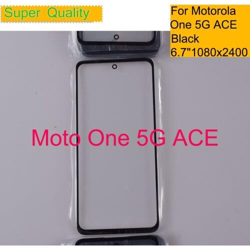 10Pcs/Lot For Motorola Moto One 5G ACE Touch Screen Front Outer Glass Panel Lens For Moto One 5G ACE LCD Glass With OCA Glue