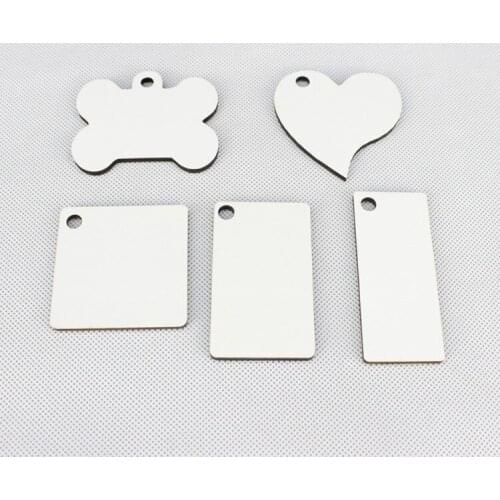 10pcs/lots Blank Sublimation MDF Key Rings Tags Keychain 20 Shapes For Choice DIY Gift Printing Sublimation Ink Transfer Print