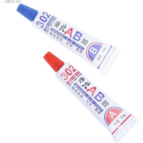 2pcs Super AB Glue 302 Strong Cyanoacrylate Liquid Epoxy Resin Leather Rubber Epoxy Adhesive Metal Glass Wood Stationery Store