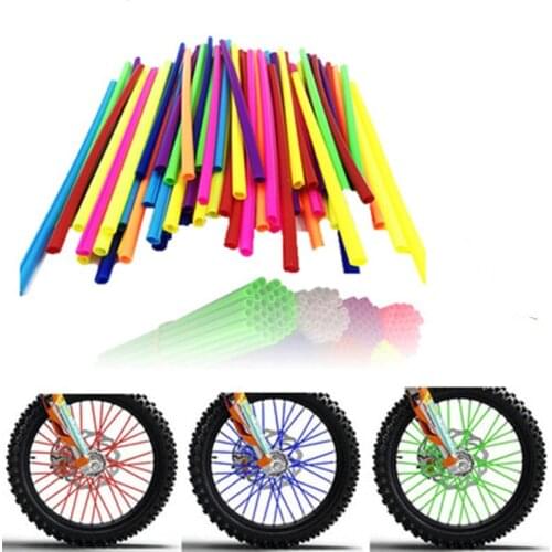 72Pcs Bike Motorcycle Bicycle Wheel Spoke Wrap Dirt Decoration Motocross Wheel Spoke Wraps Rims Skins Protector Covers Decor