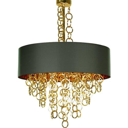 Promotion Modern Luxury metal Pendant light led lamp gold chain lampshade drop light Residential Restaurant Bar shop decoration